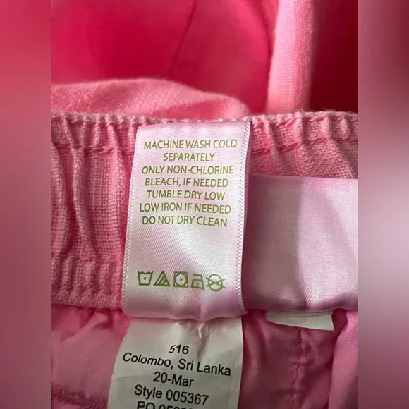 Lilly Pulitzer hot pink linen pants waist size 30” tag sized large - Picture 12 of 12